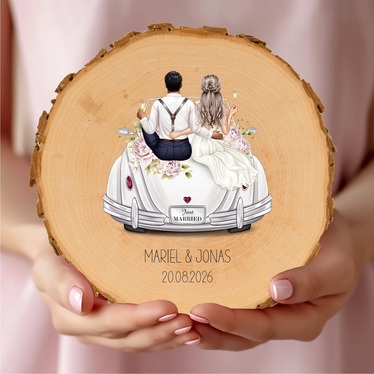 Baumscheibe zur Hochzeit - Hochzeitsauto - personalisierbar (Kopie) - TEST