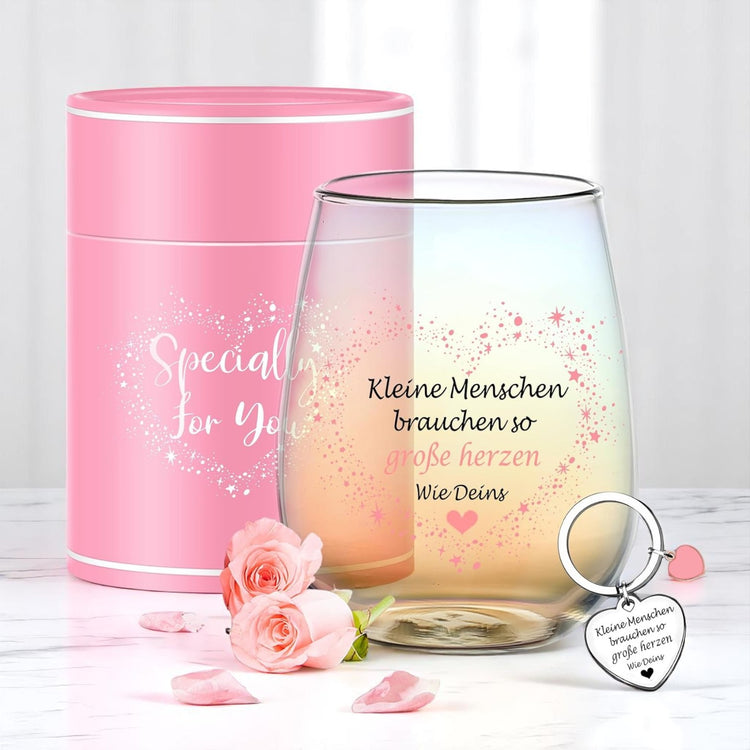 Erzieher Geschenk - Weinglas/Saftglas - Kleine Menschen