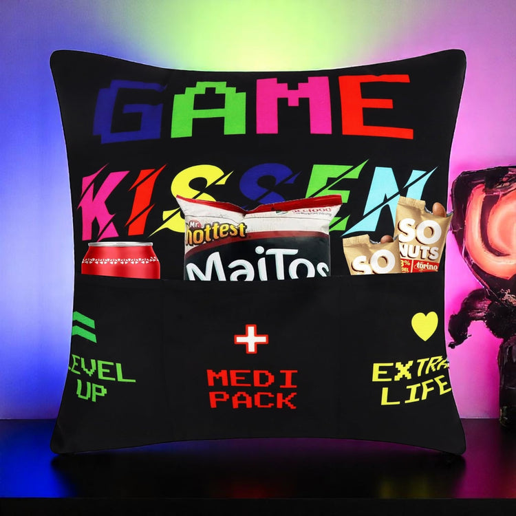 Gamer Geschenk - Kissenbezug mit 3 Taschen