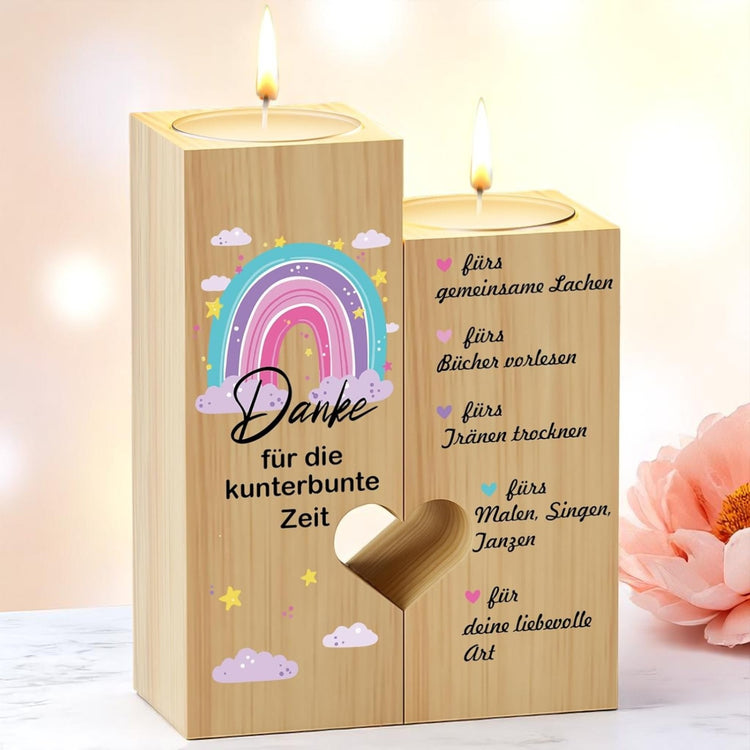 Kerzenständer - Danke für die kunterbunte Zeit  - Abschiedsgeschenk