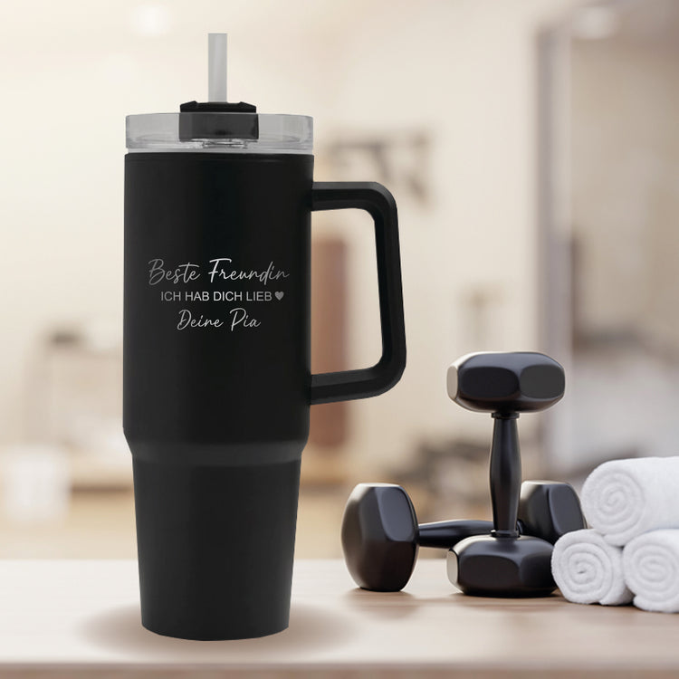 Thermobecher 900 ml Beste Freundin mit Name