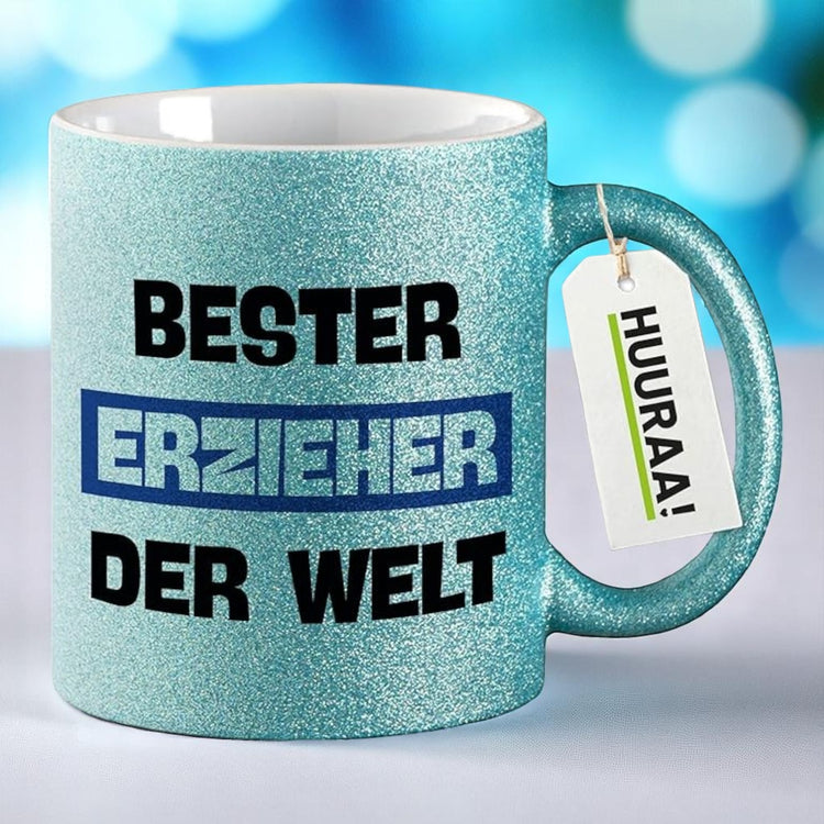 Glitzertasse - Bester Erzieher der Welt