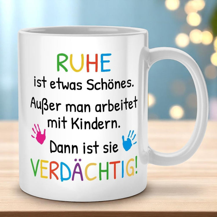 Tasse - Verdächtig - Abschiedsgeschenk für Erzieher