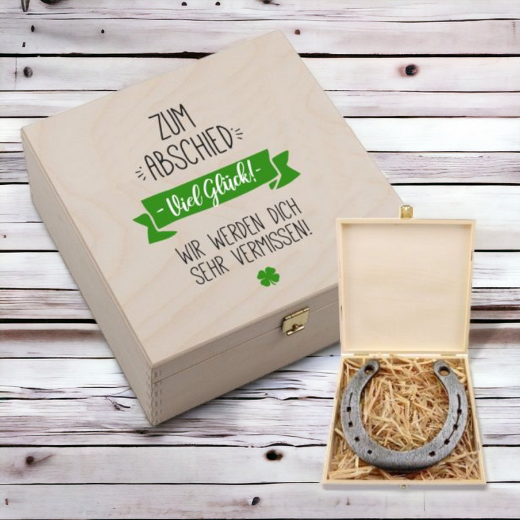 Hufeisen-Box Zum Abschied viel Glück!