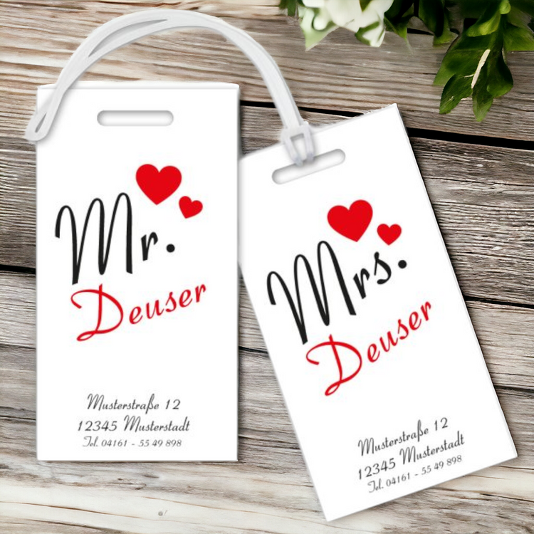 Kofferanhänger-Set Mr. & Mrs. - personalisiert