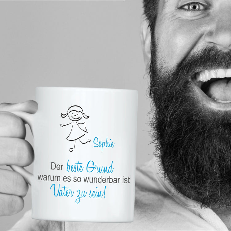 Tasse Die besten Gründe, warum es so wundervoll ist Vater zu sein! - personalisiert