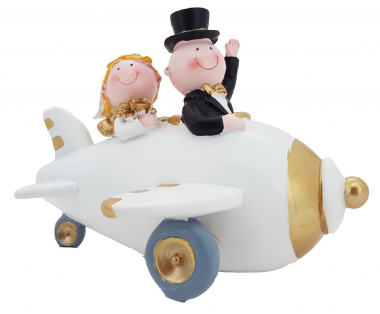 Goldhochzeitspaar im Flugzeug