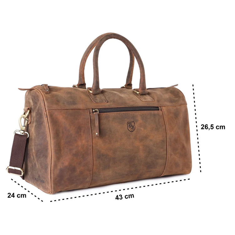 BenBag-Set 4: Gym Tasche Braun (5-teiliges Set, Premium-Leder)