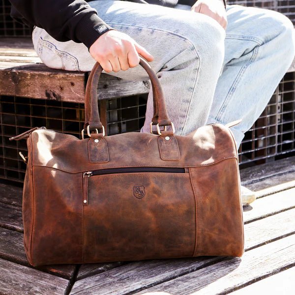 BenBag-Set 4: Gym Tasche Braun (8-teiliges Set, Premium-Leder)