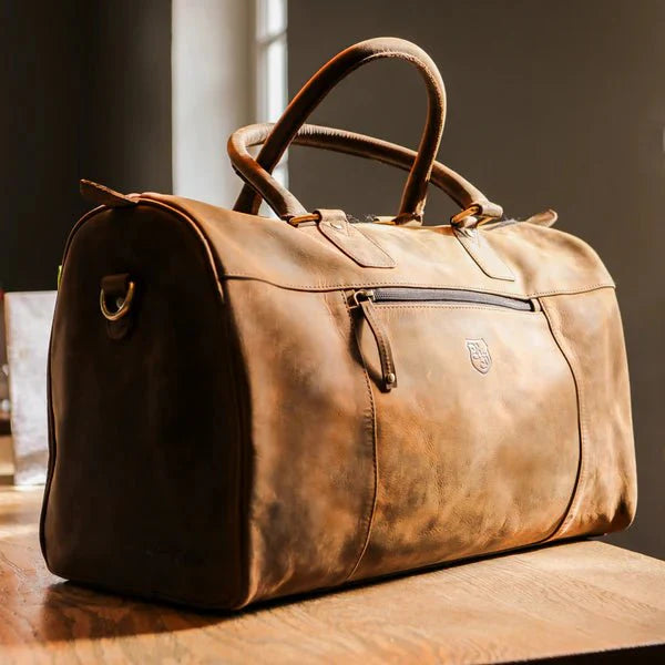 BenBag-Set 4: Gym Tasche Braun (8-teiliges Set, Premium-Leder)