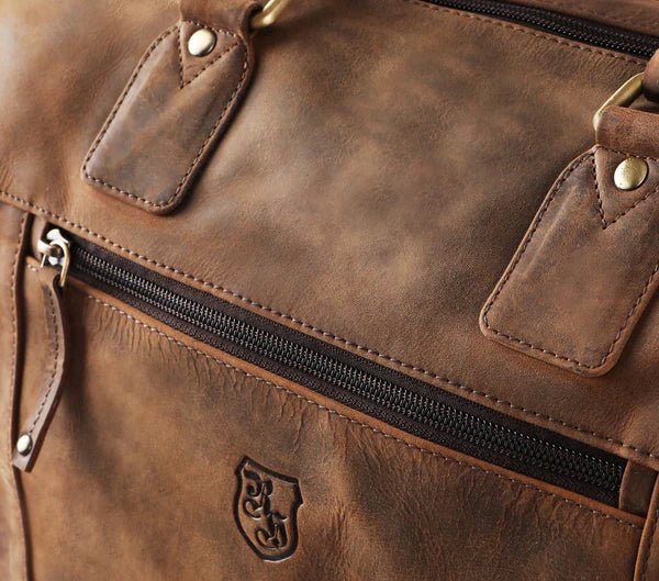 BenBag-Set 4: Gym Tasche Braun (8-teiliges Set, Premium-Leder)