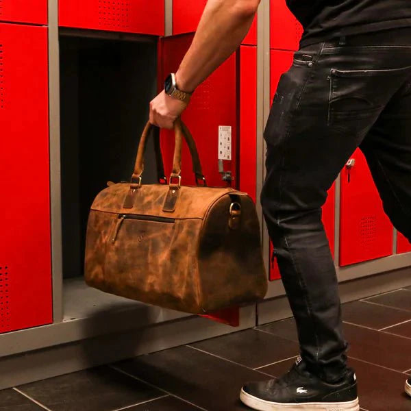 BenBag-Set 4: Gym Tasche Braun (8-teiliges Set, Premium-Leder)