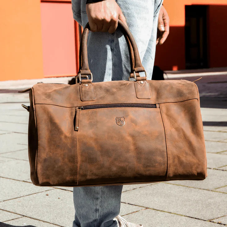 BenBag-Set 4: Gym Tasche Braun (8-teiliges Set, Premium-Leder)