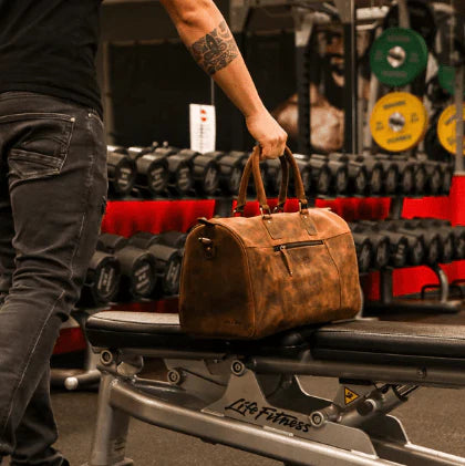 BenBag-Set 4: Gym Tasche Braun (8-teiliges Set, Premium-Leder)