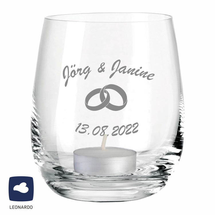 Windlicht zur Hochzeit - personalisiert