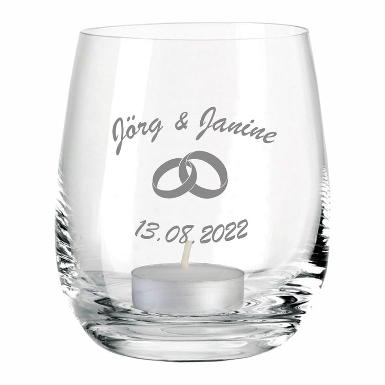 Windlicht zur Hochzeit - personalisiert