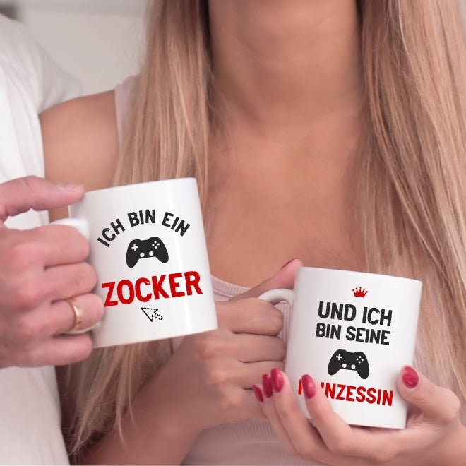 Tassen-Set Ich bin ein Zocker & Und ich bin seine Prinzessin