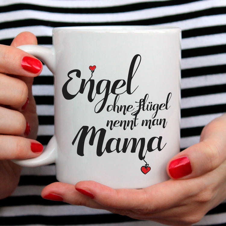 Geschenkset Engel ohne Flügel nennt man Mama (Kissen & Tasse)