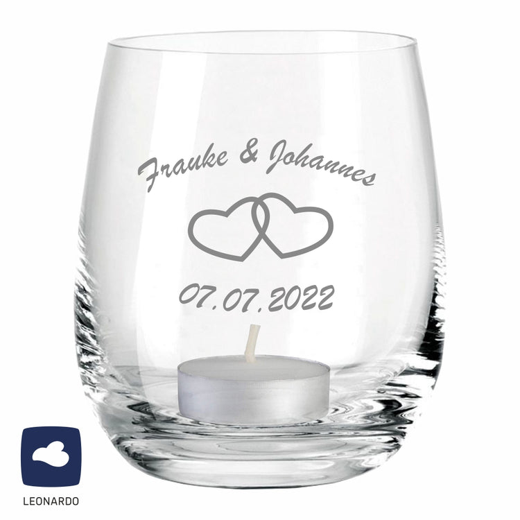 Windlicht zur Hochzeit - personalisiert