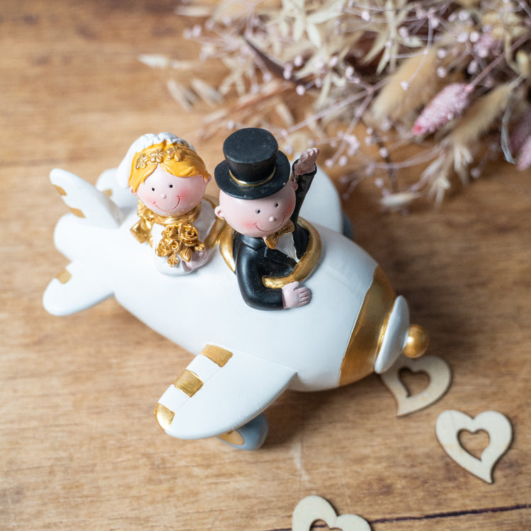 Goldhochzeitspaar im Flugzeug
