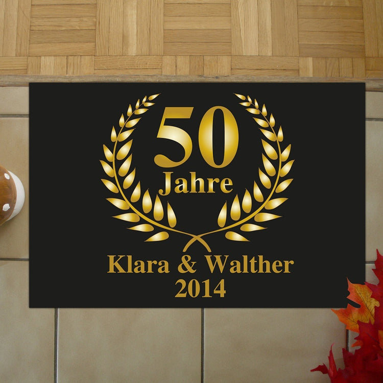 Fußmatte zur Goldenen Hochzeit - personalisiert