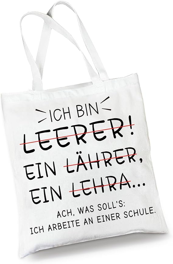 Witzige Baumwolltasche für Lehrer  - Abschiedsgeschenk