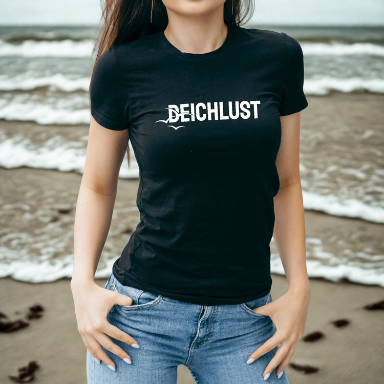Damen T-Shirt schwarz   - Deichlust