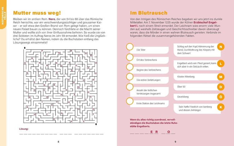 True Crime - Wissen in Rätseln: Rätselbuch für Erwachsene