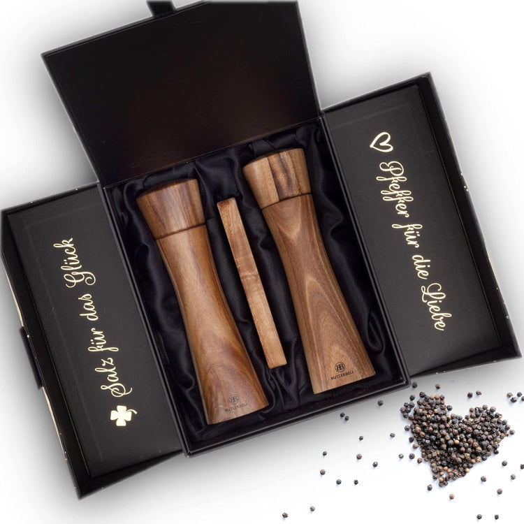 BUTLERBELL® Salz und Pfeffermühle Holz als Hochzeitsgeschenk