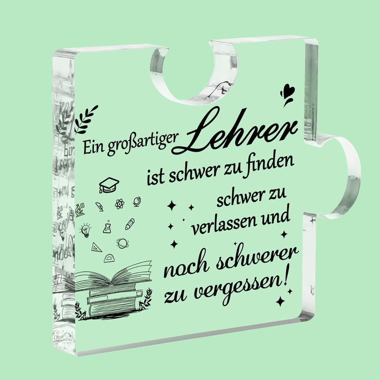 Acryl-Aufsteller - Ein großartiger Lehrer - Abschiedsgeschenk