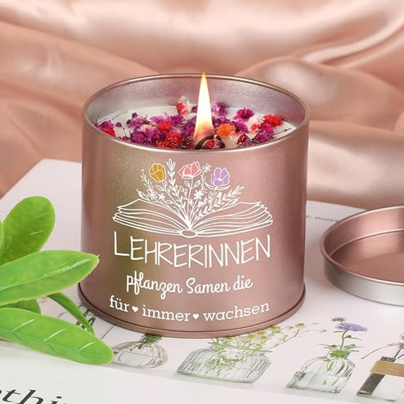 Duftkerze - Lehrerinnen pflanzen Samen - Abschiedsgeschenk