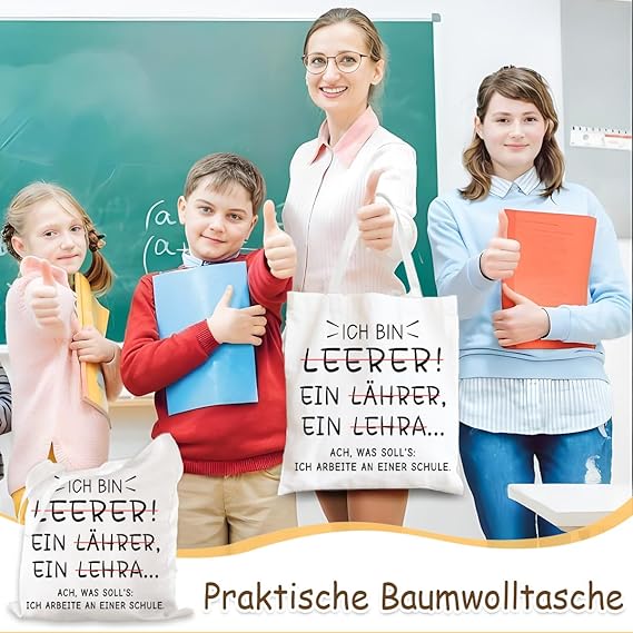 Witzige Baumwolltasche für Lehrer  - Abschiedsgeschenk