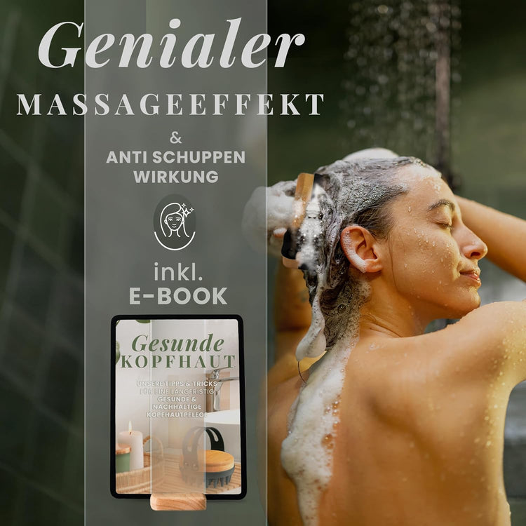 Kopfhaut Massagebürste (Anti-Schuppen Effekt) - Wellness Geschenk