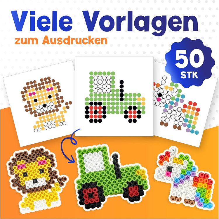 1500x Bügelperlen Groß in 10 tollen Farben