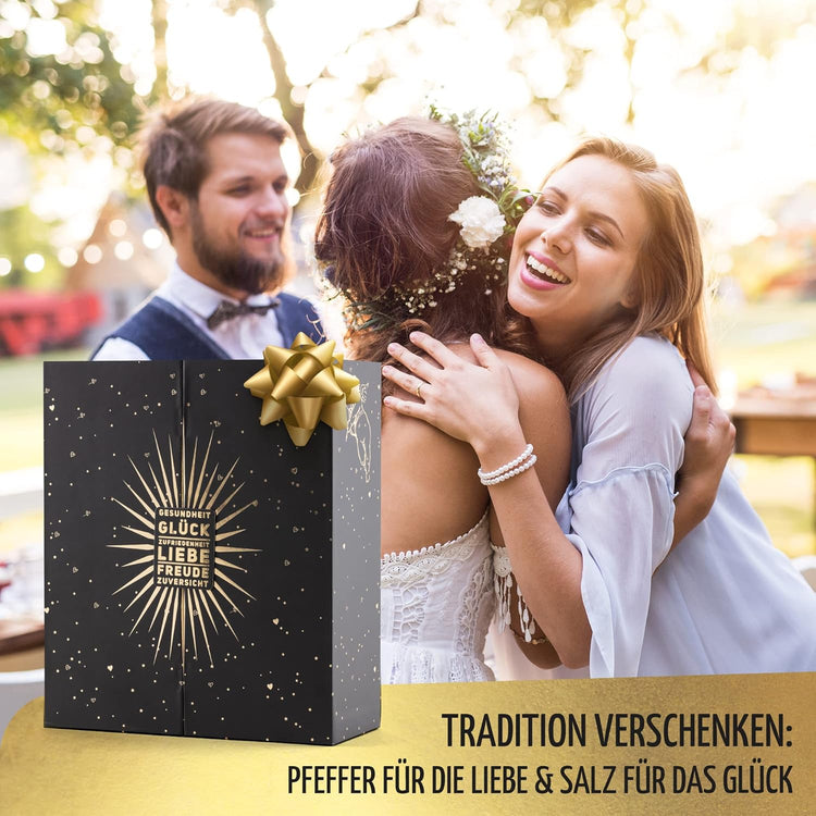 BUTLERBELL® Salz und Pfeffermühle Holz als Hochzeitsgeschenk