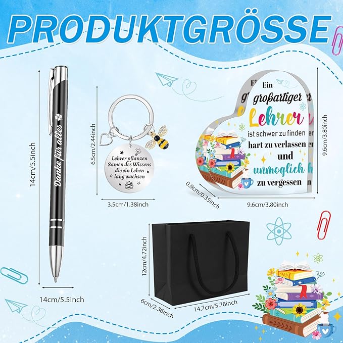 Lehrer Abschiedsgeschenk - Acrlyherz Set