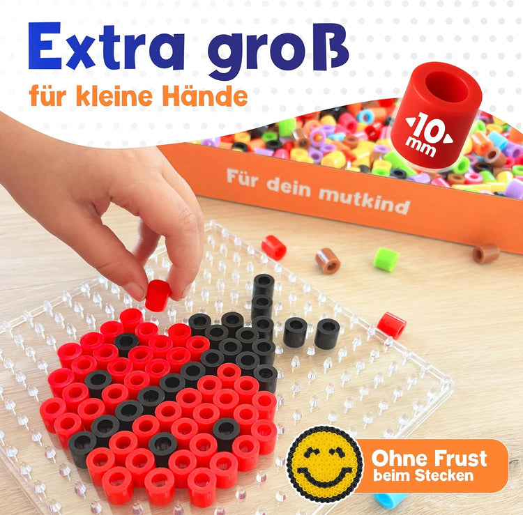 1500x Bügelperlen Groß in 10 tollen Farben