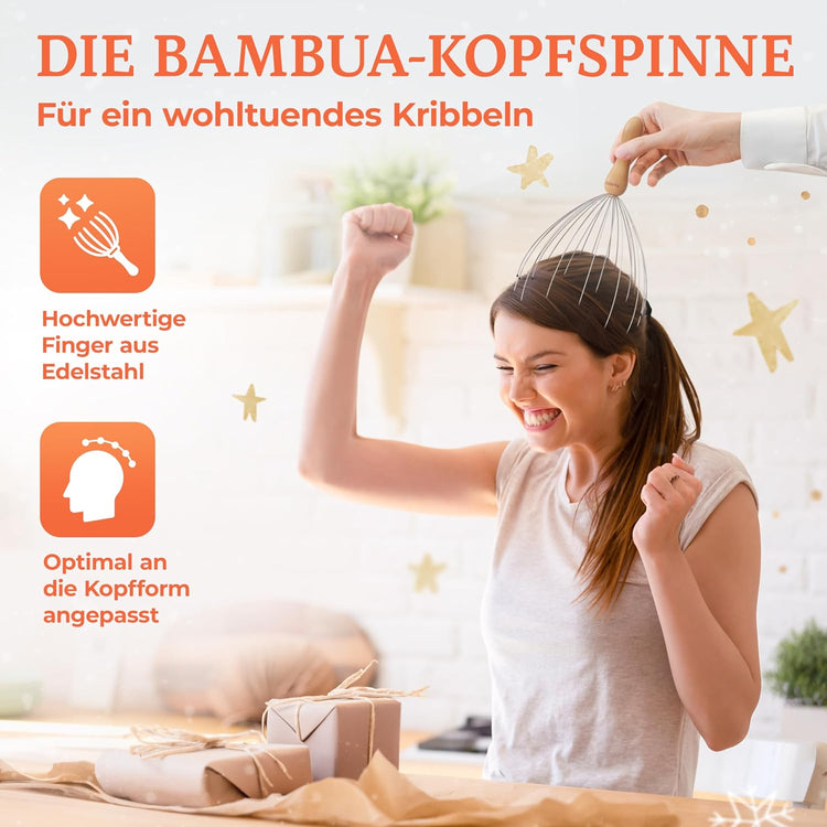Geschenkset für Massage und Entspannung - Kopfmassagegerät & Rückenkratzer