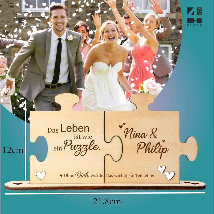Holz - Puzzleteile Das Leben ist wie ein Puzzle - personalisiert
