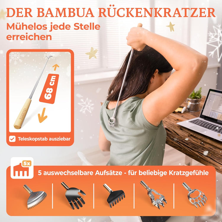 Geschenkset für Massage und Entspannung - Kopfmassagegerät & Rückenkratzer