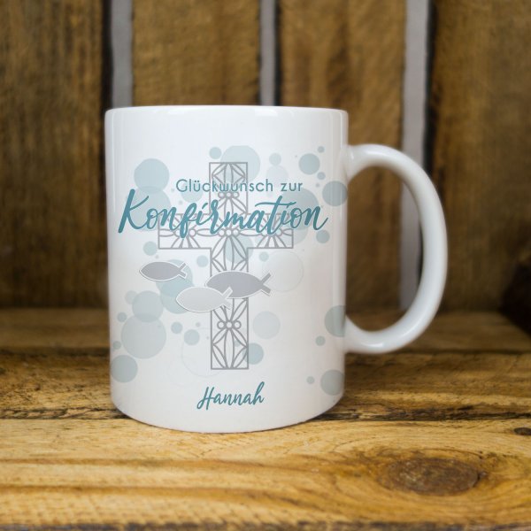 Tasse zur Konfirmation mit Name