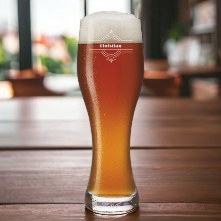 Personalisierbares Leonardo Weizenbierglas mit Gentleman-Motiv