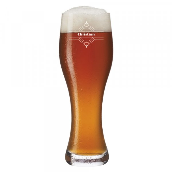 Personalisierbares Leonardo Weizenbierglas mit Gentleman-Motiv