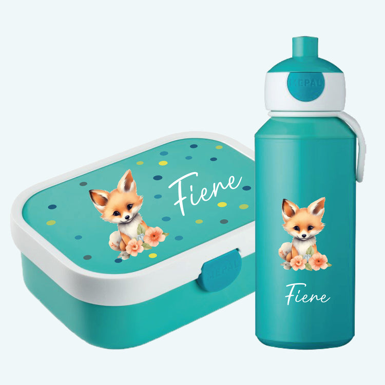 Mepal Brotdose & Trinkflasche Tiere mit Punkten