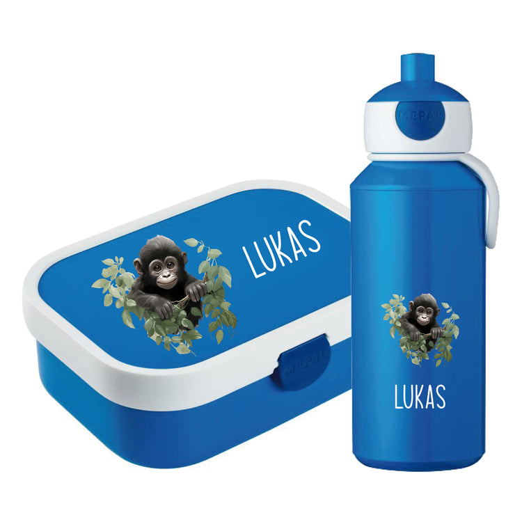 Mepal Brotdose & Trinkflasche Tiere mit Blumen