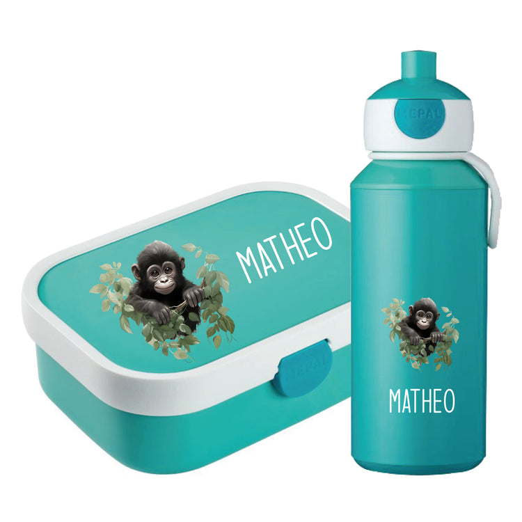 Mepal Brotdose & Trinkflasche Tiere mit Blumen