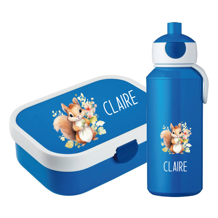 Mepal Brotdose & Trinkflasche Tiere mit Blumen