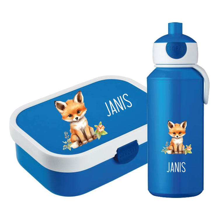 Mepal Brotdose & Trinkflasche Tiere mit Blumen