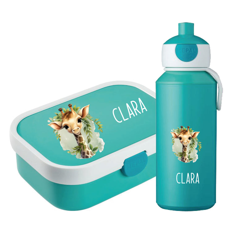 Mepal Brotdose & Trinkflasche Tiere mit Blumen