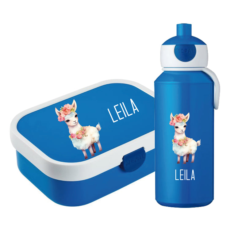 Mepal Brotdose & Trinkflasche Tiere mit Blumen